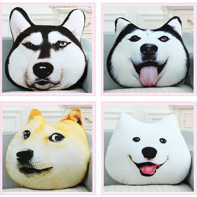 Plyšový 3d Vytlačený Vankúš Pre Psa Samojed Husky Doge Pre Psa Aljaška