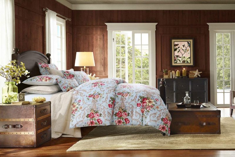 Shabby Floral Classic Luxusný Dizajn Posteľnej Bielizne S Pivonkou 3 Ks Súprava Obliečok Na Prikrývku Zo 100 % Egyptskej Bavlny