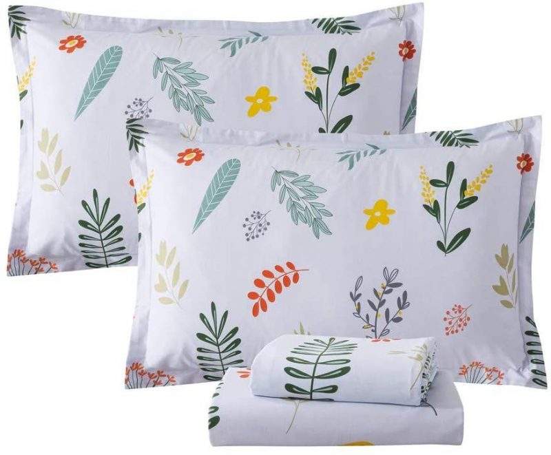 Súprava Obliečok Fadfay Twin Xl Obliečky Vintage Farmhouse Z Francúzskeho Vidieka Shabby White Kvetinová 100% Bavlna Super Mäkká Hypoalergénna Obliečka S Hlbokým Vreckom 4ks Veľ.
