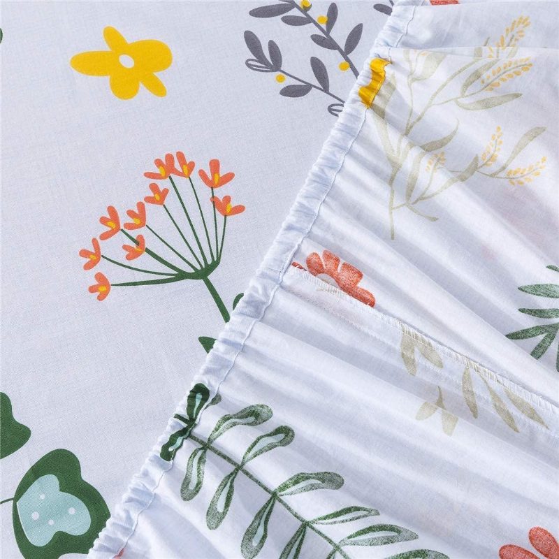 Súprava Obliečok Fadfay Twin Xl Obliečky Vintage Farmhouse Z Francúzskeho Vidieka Shabby White Kvetinová 100% Bavlna Super Mäkká Hypoalergénna Obliečka S Hlbokým Vreckom 4ks Veľ.