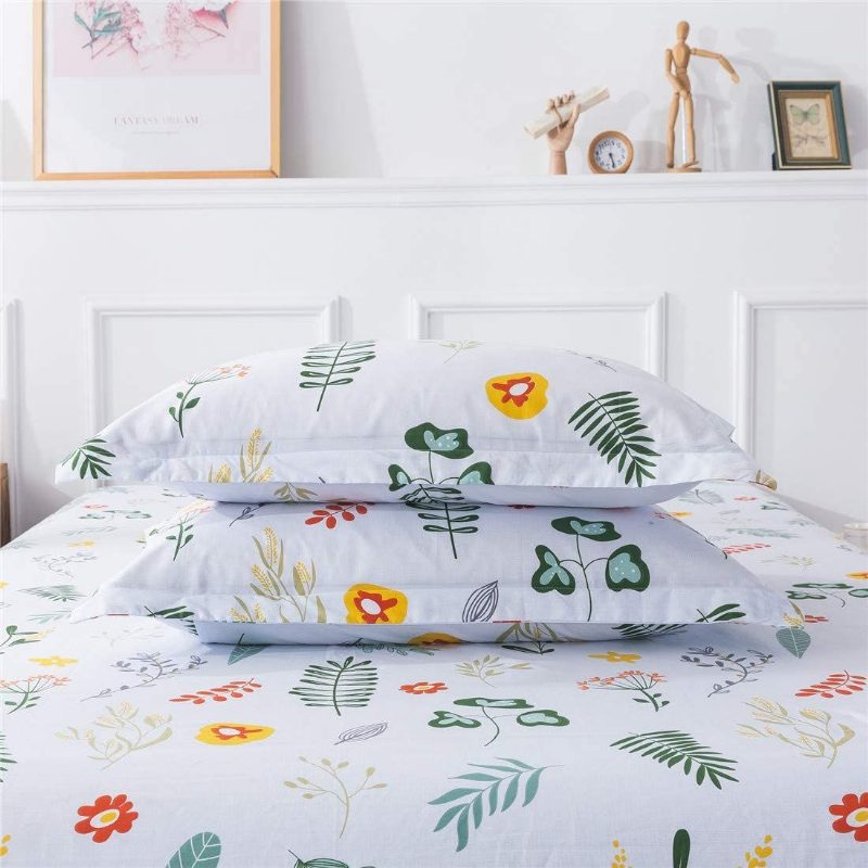 Súprava Obliečok Fadfay Twin Xl Obliečky Vintage Farmhouse Z Francúzskeho Vidieka Shabby White Kvetinová 100% Bavlna Super Mäkká Hypoalergénna Obliečka S Hlbokým Vreckom 4ks Veľ.