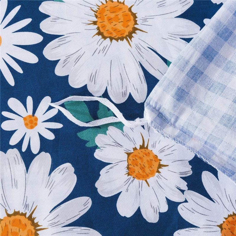Súprava Obliečok Na Paplón S Potlačou Daisy Flowers 100 % Bavlna Super Mäkká 3 Kusy Dievčenská Letná Kvetinová Posteľná Bielizeň Vintage Farmhouse Obojstranná Prikrývka S Kvetinovou Mriežkou So Zapínaním Na Skrytý Zips
