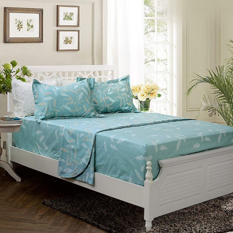 Súprava Obliečok Shabby Teal Obliečky 100% Bavlna Hypoalergénna Plachta S Hlbokým Vreckom 4-dielna
