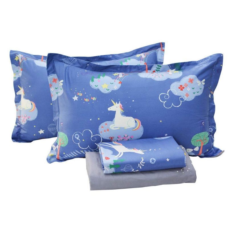 Súprava Obliečok Unicorn Pre Deti Dievčatá Obliečky Zo 100 % Bavlny + Priliehavá Plachta + Na Vankúš