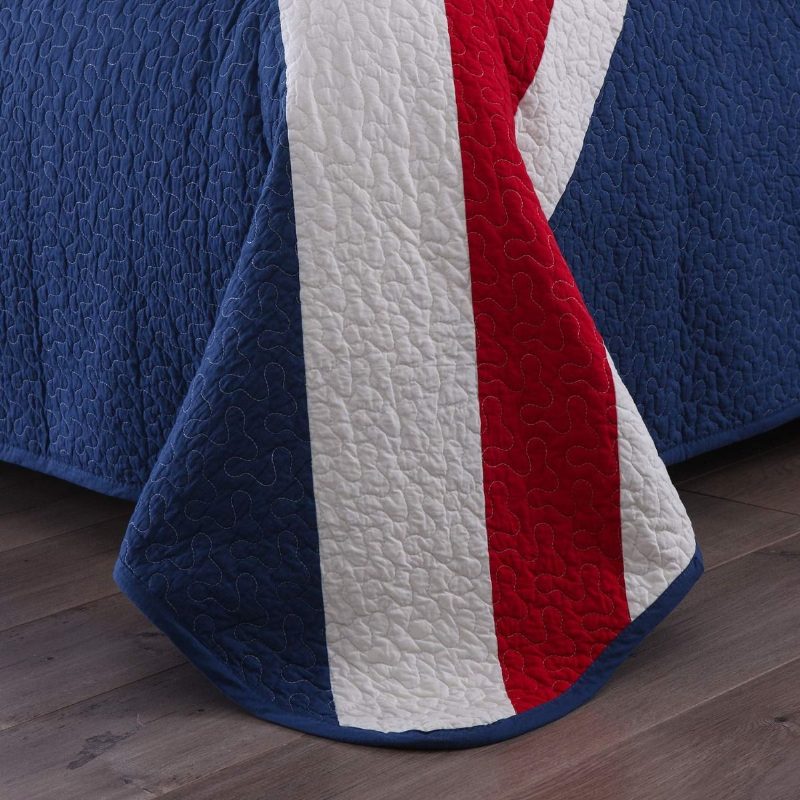 Súprava Prešívaných Prikrývok S Dizajnom Queen Size S Britskou Vlajkou 100 % Bavlna 3 Ks.