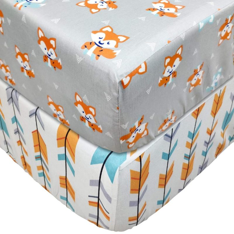 Súpravy Posteľnej Bielizne Pre Chlapcov Dievčatá Detské Obliečky Do Detskej Postieľky Woodland Fox Arrow Unisex100% Priedušná Bavlna