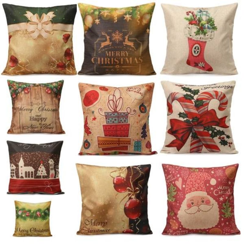 Vianočná Séria Santa Claus Darčekové Obliečky Na Vankúš Na Domácu Pohovku