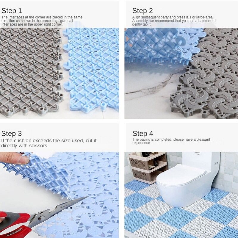 Spliced Bath Mat Wc Kuchyňa Bazén Vodotesný