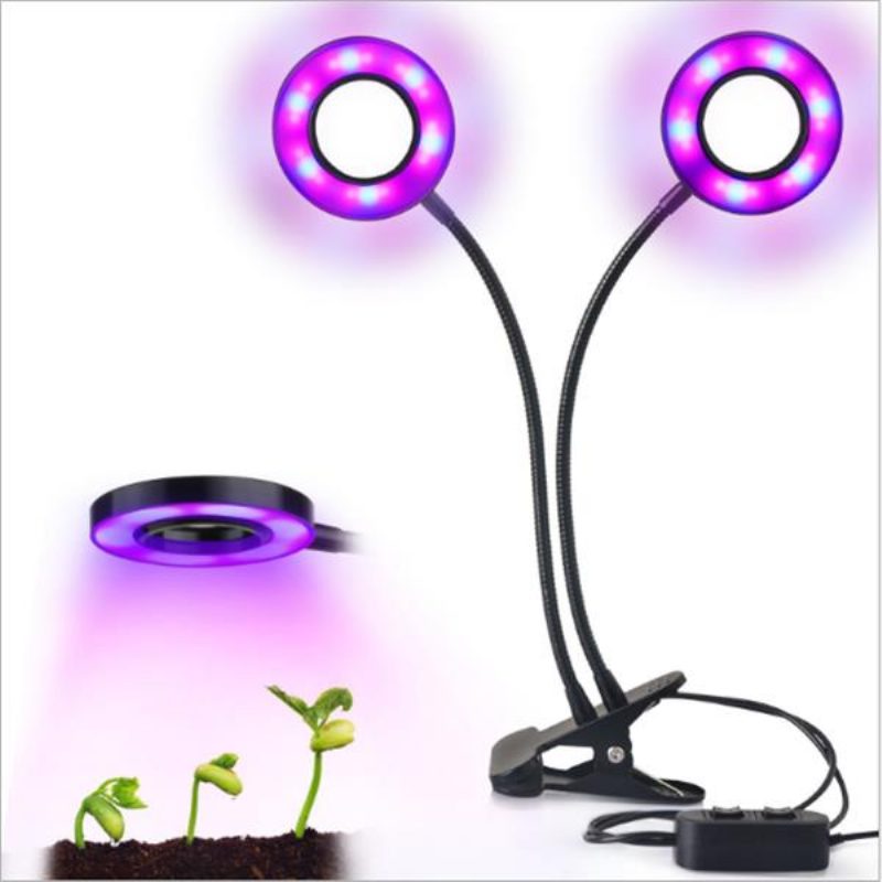 24w Daul Head Led Svetlo Na Pestovanie Rastlín Flexibilná Stolová Lampa So Svorkou Na Zeleninu Ovocie Kvety Hydroponie