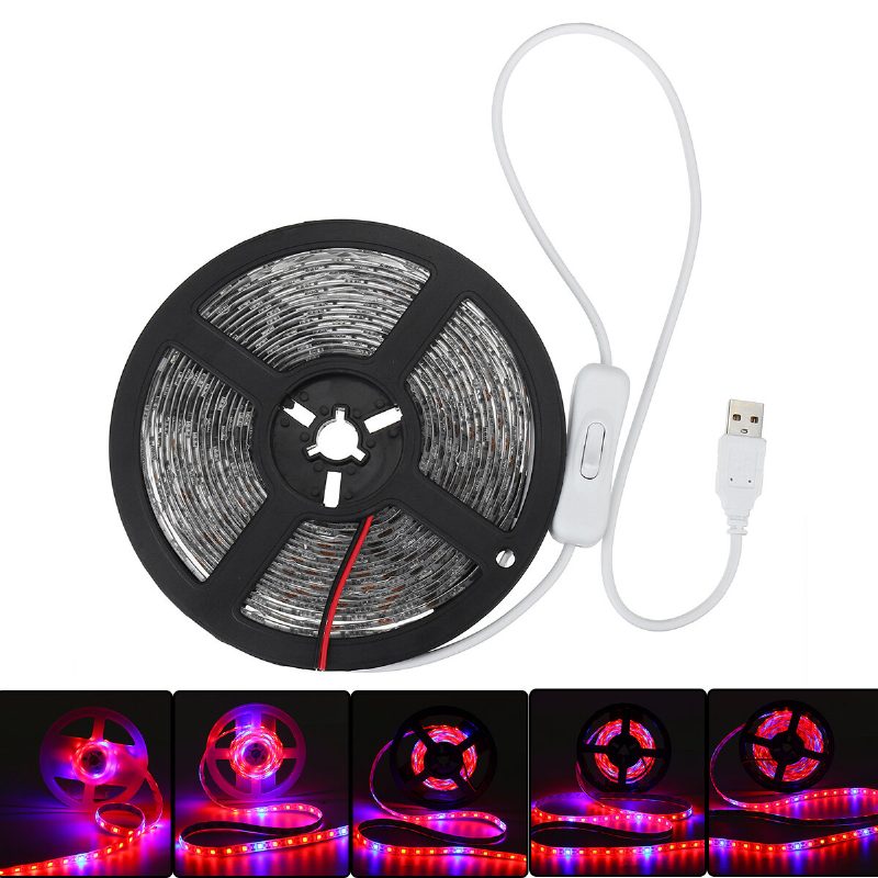 5v Plant Grow 5050 Led Svetelný Pásik Záhradné Hydroponické Kvety Rastúce Celé Spektrum