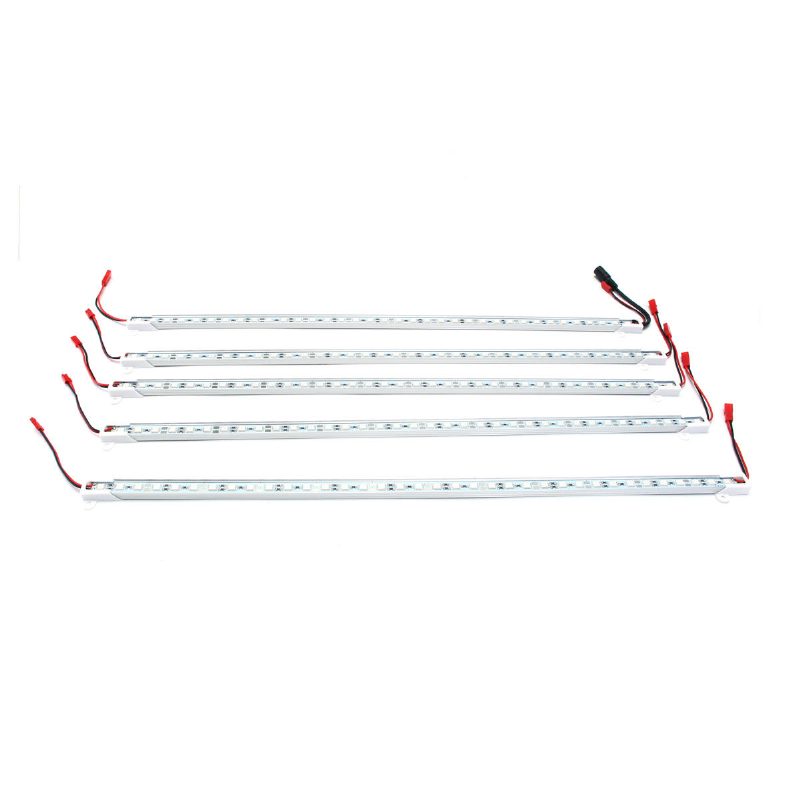 Dc12v 5pcs 50cm Vodotesný Smd5050 Červená:modrá 5:1 36led Strip Plant Garden Grow Light + 5a Napájací Adaptér