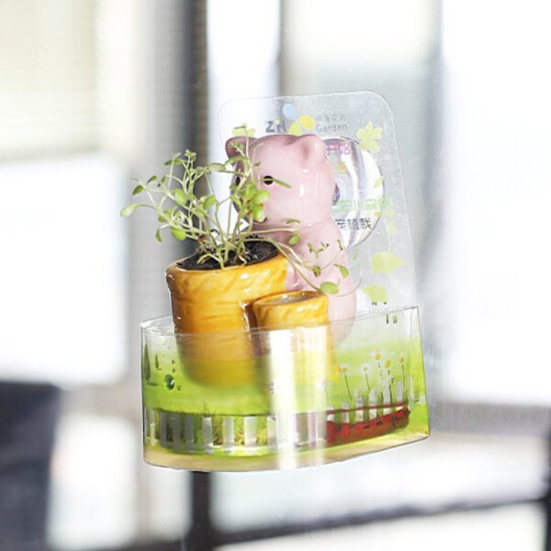 Diy Mini Keramické Zvieracie Chuck Rastlina V Kvetináči Dekor Do Kancelárie