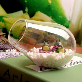 Diy Moss Micro Landscape Sklenená Fľaša V Tvare Kanóna Váza S Šťavnatými Rastlinami Dekorácia Domova