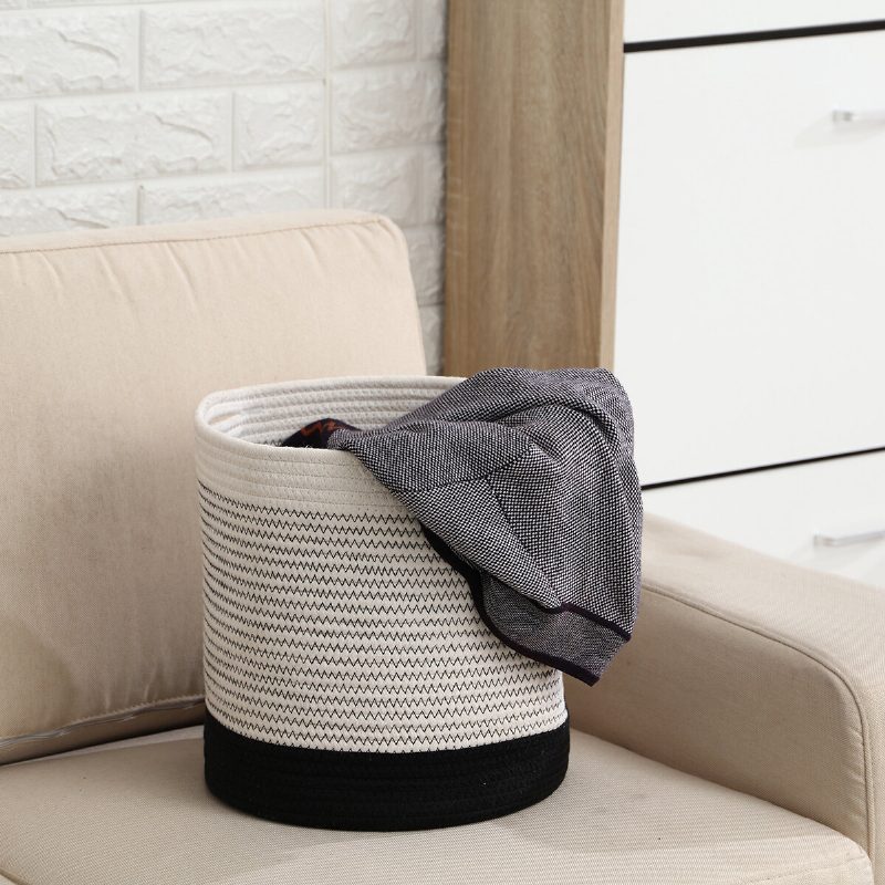 Organizér Košíka Na Tkané Bavlnené Lano Tvird Úložný Kôš Na Bielizeň Plant Pots