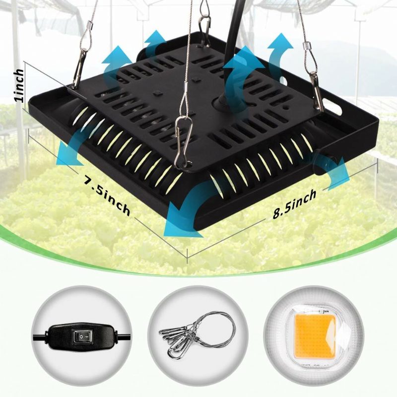 Relassy 150w Vodotesné Svetlo Na Rastliny Vonkajšie Rastúce Svetlonepodobné Led Rast Svetlocob Led S Plným Spektrom Bez Hluku Ultratenký Odvod Tepla Pre Sadenice Pestovanie Kvitnúce Plodovanie