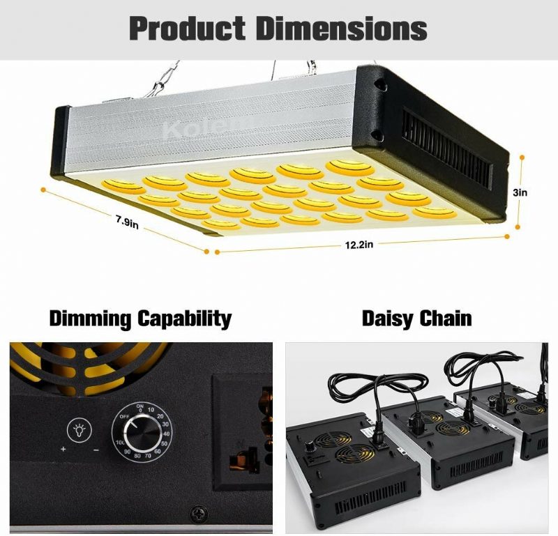 Relassy 168led 1000w Ac90-260v Led Svetlo Na Pestovanie S Plným Spektrom Pre Izbové Rastliny Reťazový Stmievateľný Gombík Slnečné Na Rastlín Semená Zeleniny A Kvetov