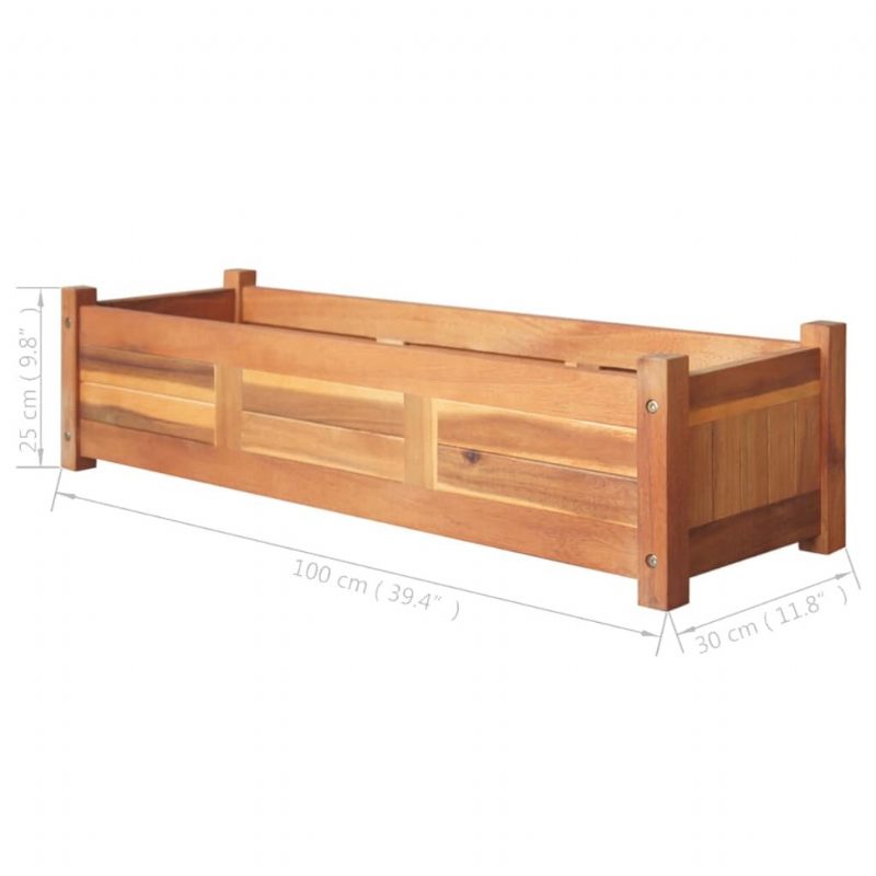 Záhradné Vyvýšené Postele 2 Ks Akáciové Drevo 39.4"x11.8"x9.8"