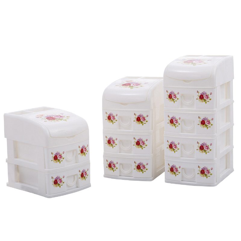 2/3/4/5 Vrstiev Mini Stolná Zásuvka Na Make-up Organizér Na Šperky Držiak Box Úložné Puzdro