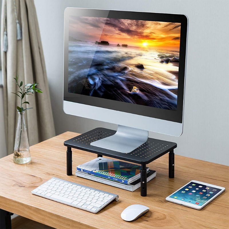 3 Úrovne Výškovo Nastaviteľný Stojan Na Monitor Riser Na Laptop Pre Prenosný Počítač Pc Tlačiareň