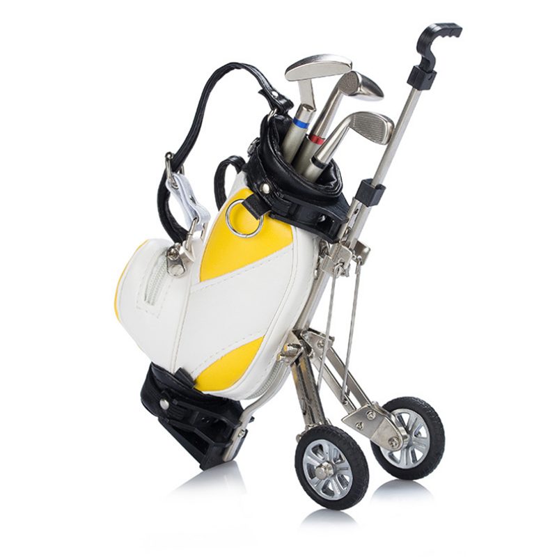 Mini Golfová Taška Vzhľad Držiak Na Pero S Guličkovým Perom Na Golfové Palice Golfisti Darčeková Súprava Deco Stolného Počítača Pre Kancelárske Školské Potreby Papiernictvo