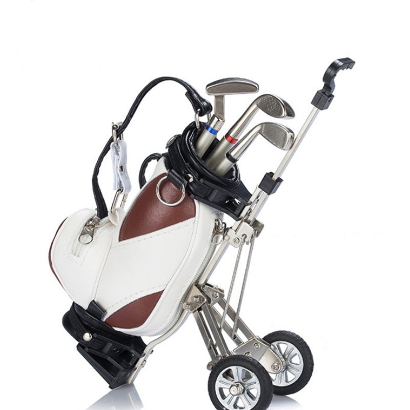 Mini Golfová Taška Vzhľad Držiak Na Pero S Guličkovým Perom Na Golfové Palice Golfisti Darčeková Súprava Deco Stolného Počítača Pre Kancelárske Školské Potreby Papiernictvo