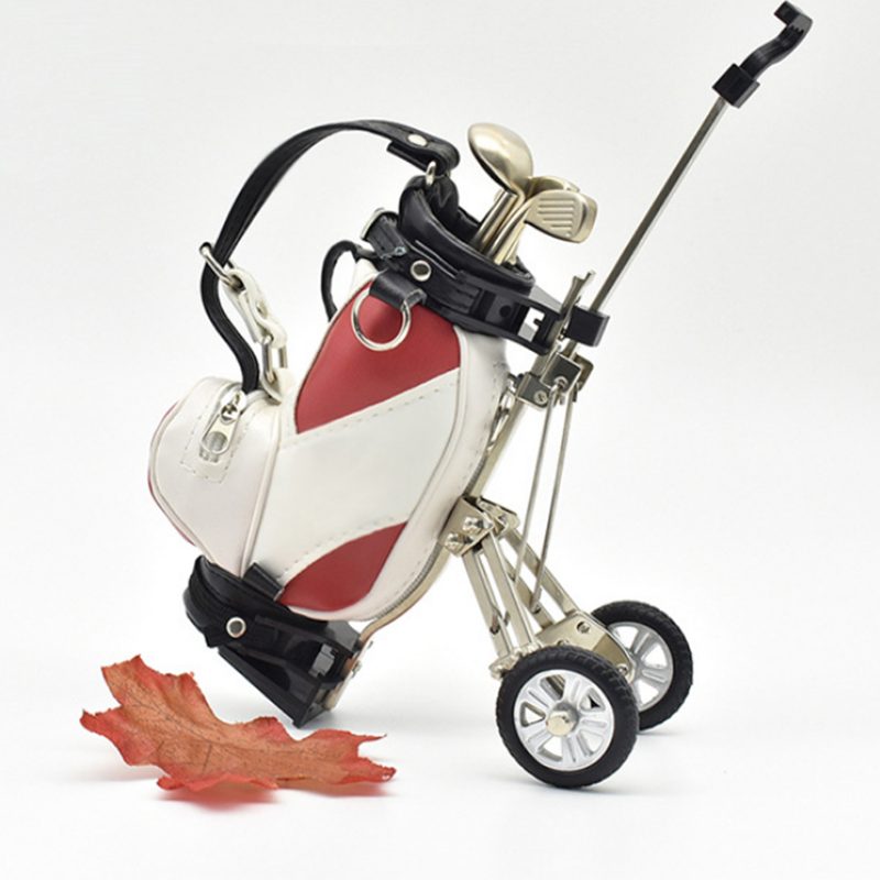 Mini Golfová Taška Vzhľad Držiak Na Pero S Guličkovým Perom Na Golfové Palice Golfisti Darčeková Súprava Deco Stolného Počítača Pre Kancelárske Školské Potreby Papiernictvo