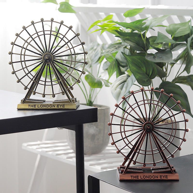 Retro Kov The London Eye Ornament Ruského Kolesa Anglicko Budova Domáca Kancelária Kreatívne Stolové Dekorácie Model Suveníry Darčeky