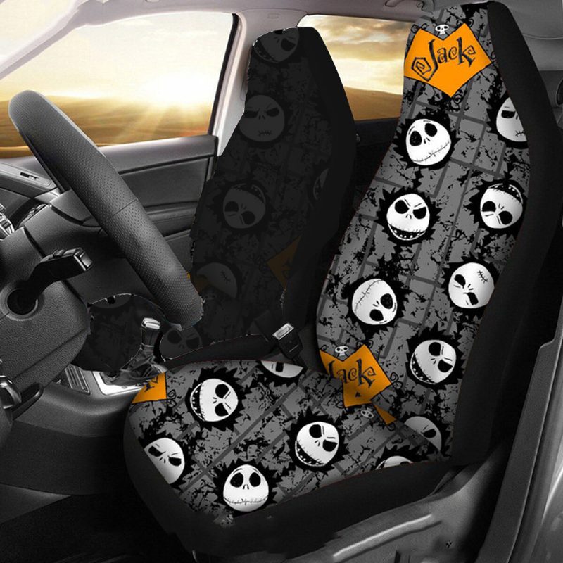 1/2ks Skull Printed Univerzálny Poťah Predného Sedadla Auto Cushion Protector Mat