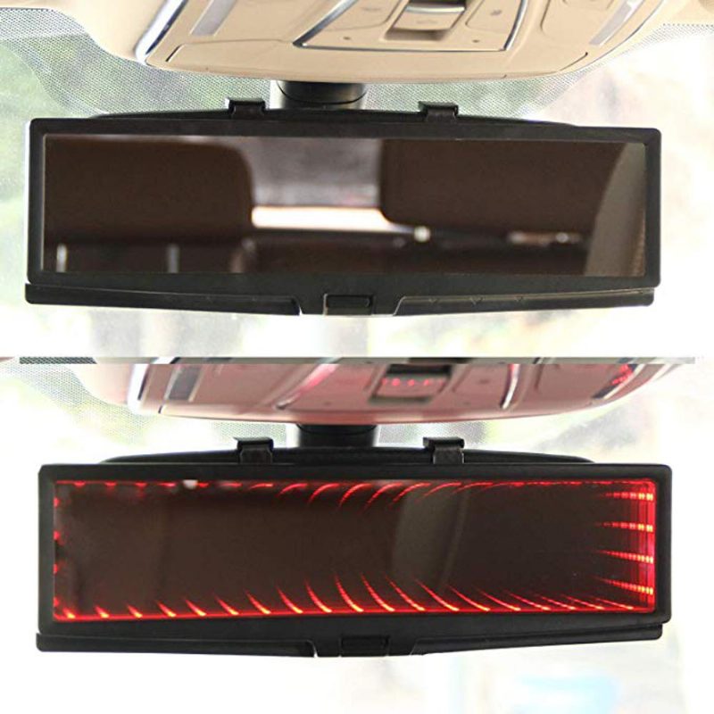 3d Auto Led Interiérové Antireflexné Spätné Zrkadlo Hd Širokouhlé Rovinné Odrazové Nastaviteľné