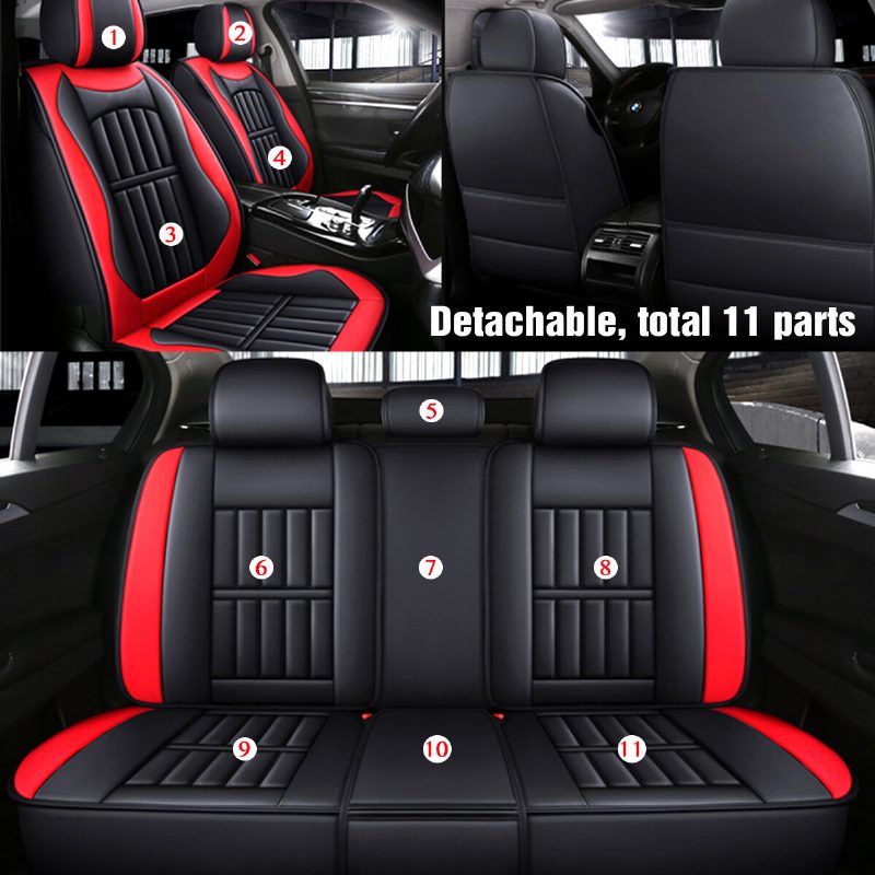 Eluto 5 Seats Poťahy Na Autosedačky Univerzálna Pu Koža Vankúš Na Sedadlo Protišmyková Ochranná Podložka