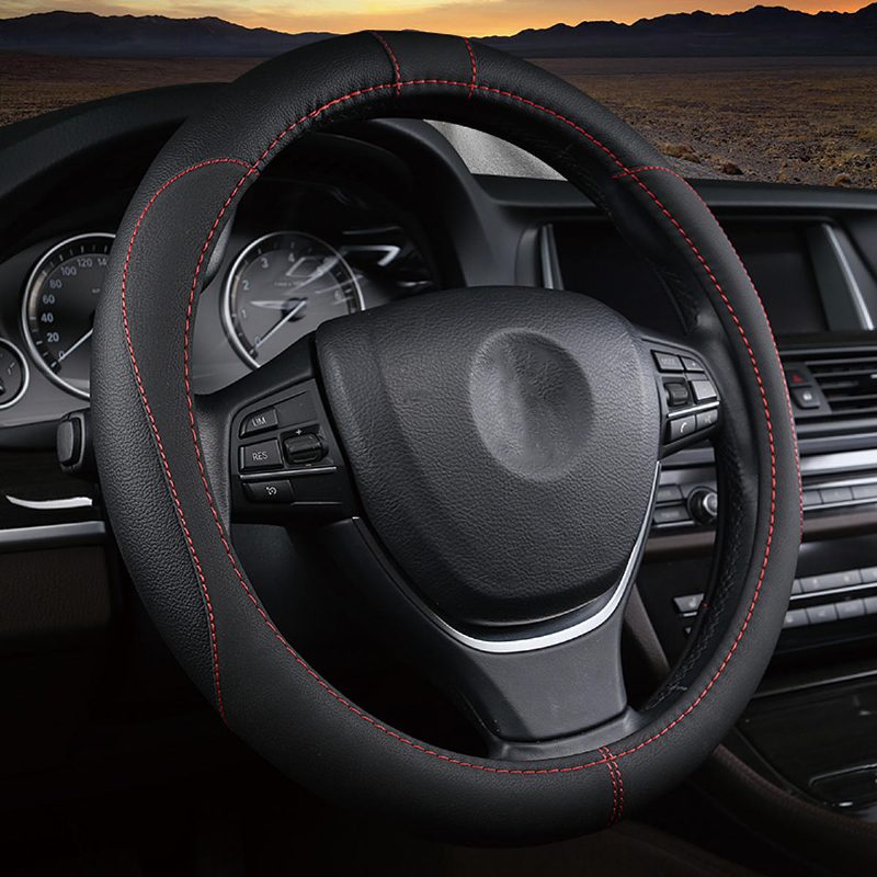 Priedušné 38 cm Pu Kožené Protišmykové Poťahy Na Volant Pre Toyota/honda/nissan/mazda