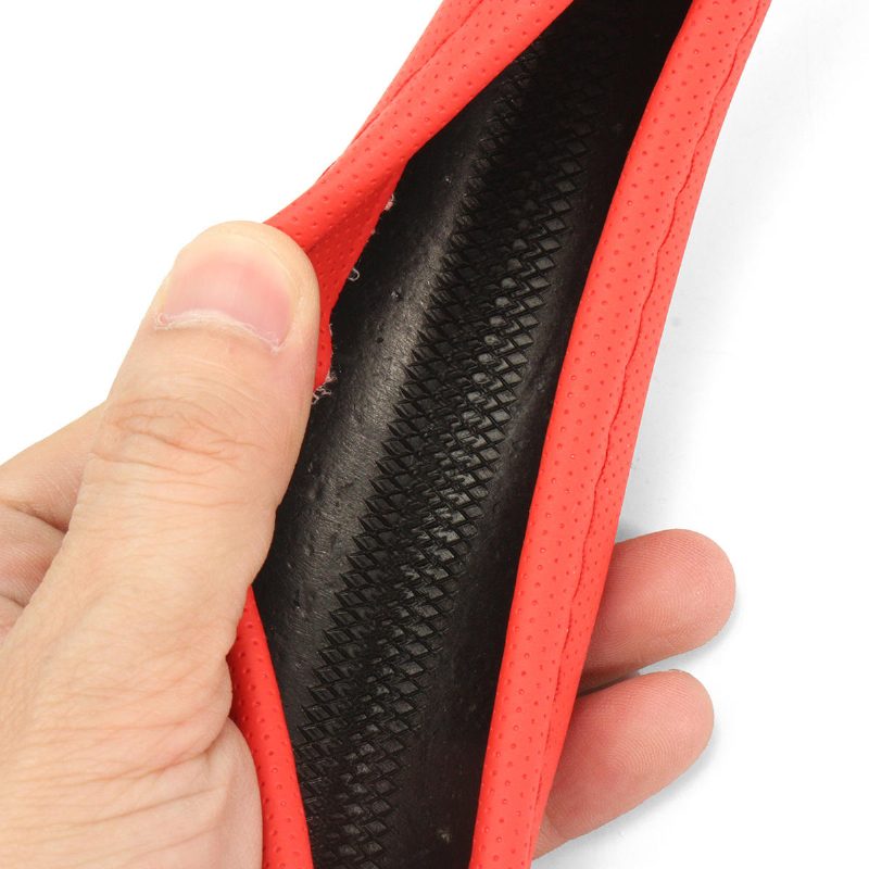 Univerzálne Pvc Kožené Poťahy Na Volant Pre Osobné Autá 37-39 cm Červená Strieborná