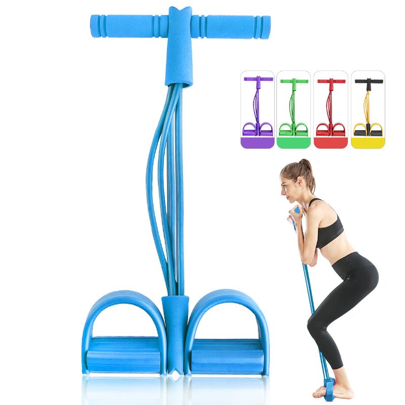 4 Elastické Sťahovacie Laná Veslár Brucho Posilňovacia Guma Domáce Telocvičňa Športový Tréning Gumičky Pre Fitness Formovanie Postavy