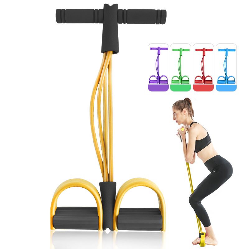 4 Elastické Sťahovacie Laná Veslár Brucho Posilňovacia Guma Domáce Telocvičňa Športový Tréning Gumičky Pre Fitness Formovanie Postavy