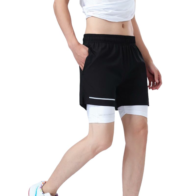 Pánske Šortky 2 V 1 Športový Beh Fitness Gym Rýchloschnúce