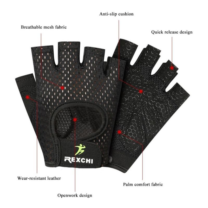 Rukavice Do Posilňovne Half Finger Fitness Vzpieranie Tréning Šport