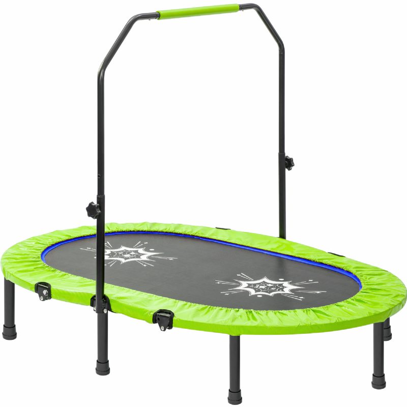 Us Directbominfit Double Mini Trampolína S Nastaviteľnými Madlami Bezpečnostný Kryt Rodič-dieťa Skákanie Na Trampolínu Deti Dospelý Domáca Záhrada Náradie Na Cvičenie