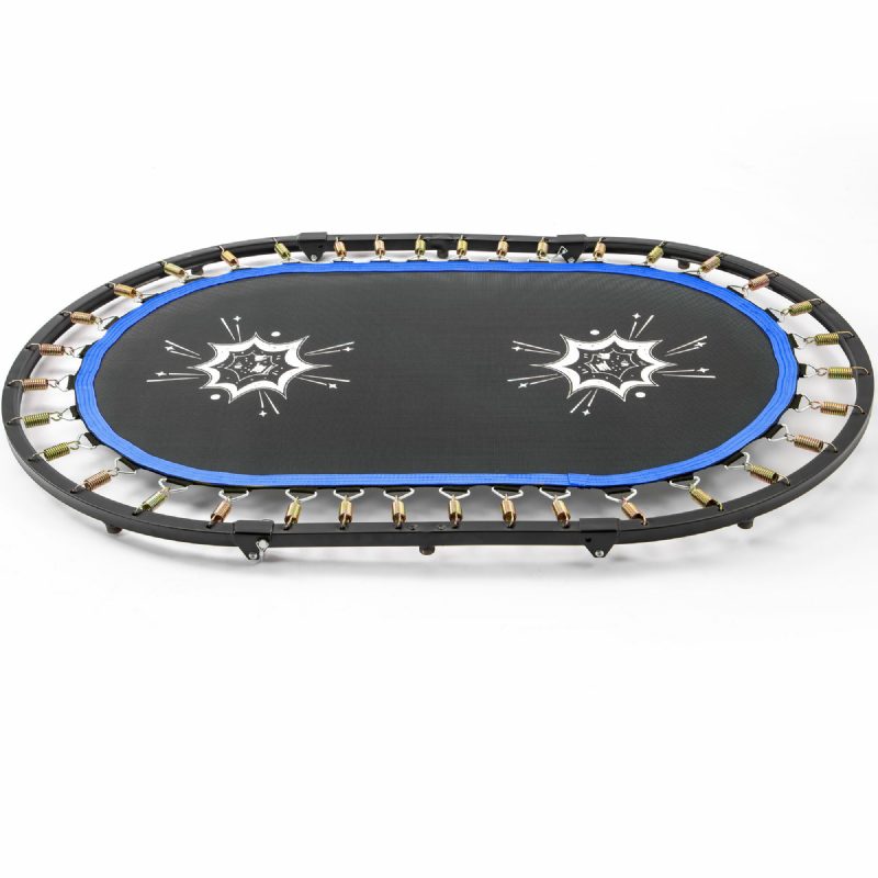 Us Directbominfit Double Mini Trampolína S Nastaviteľnými Madlami Bezpečnostný Kryt Rodič-dieťa Skákanie Na Trampolínu Deti Dospelý Domáca Záhrada Náradie Na Cvičenie