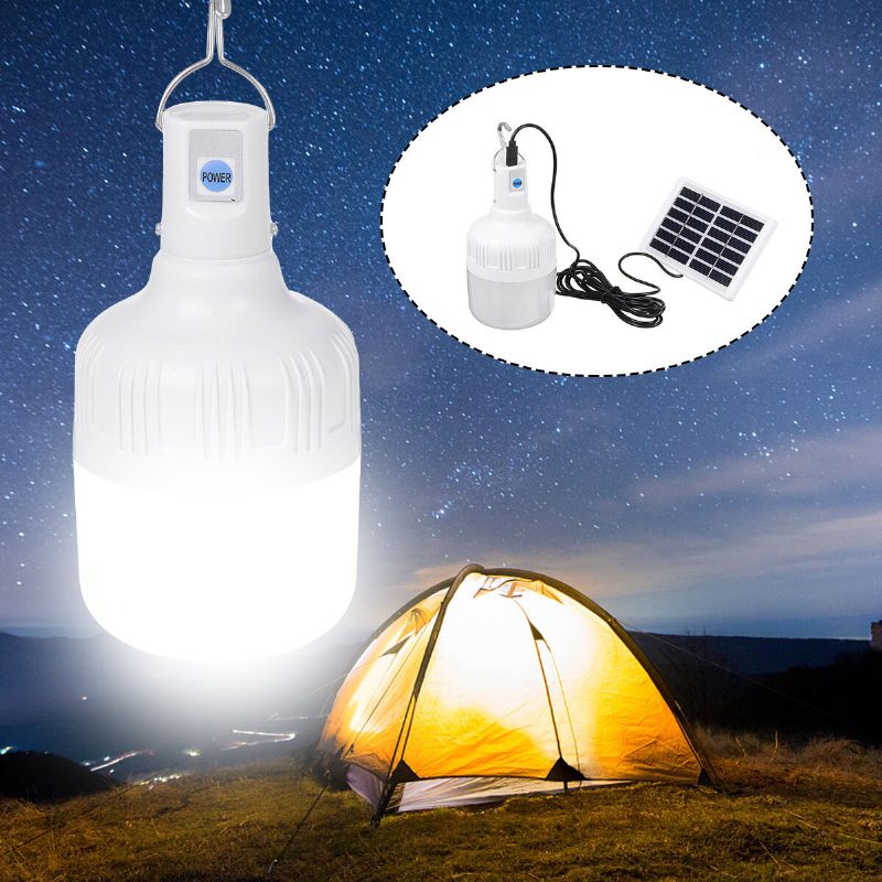 80w Vodotesné Usb Nabíjanie Solárne Kempingové Svetlo Rybárska Lampa Závesné Osvetlenie