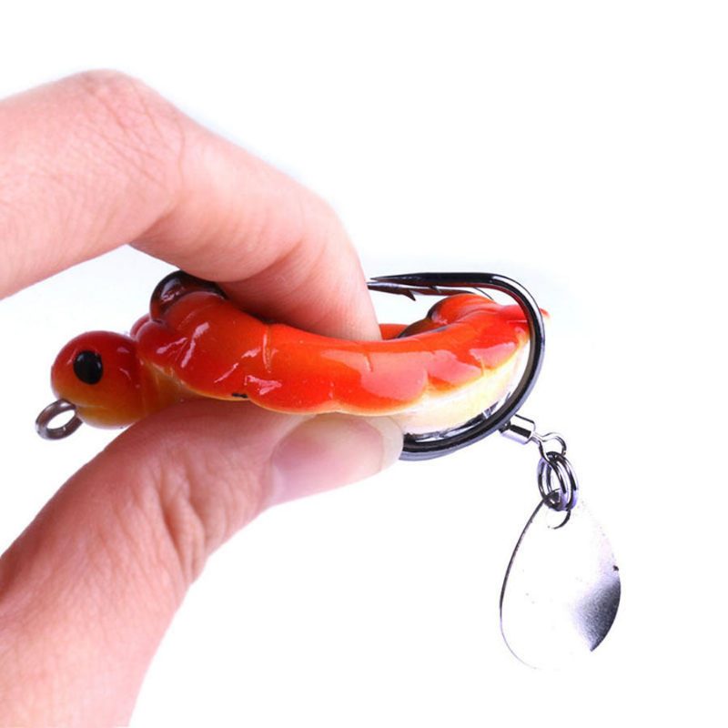Fo0165b 5ks/sada 5.5cm/13.4g Dvojháčiková Rybárska Návnada Na Korytnačku Umelá Mäkká S Lyžičkou Flitrami
