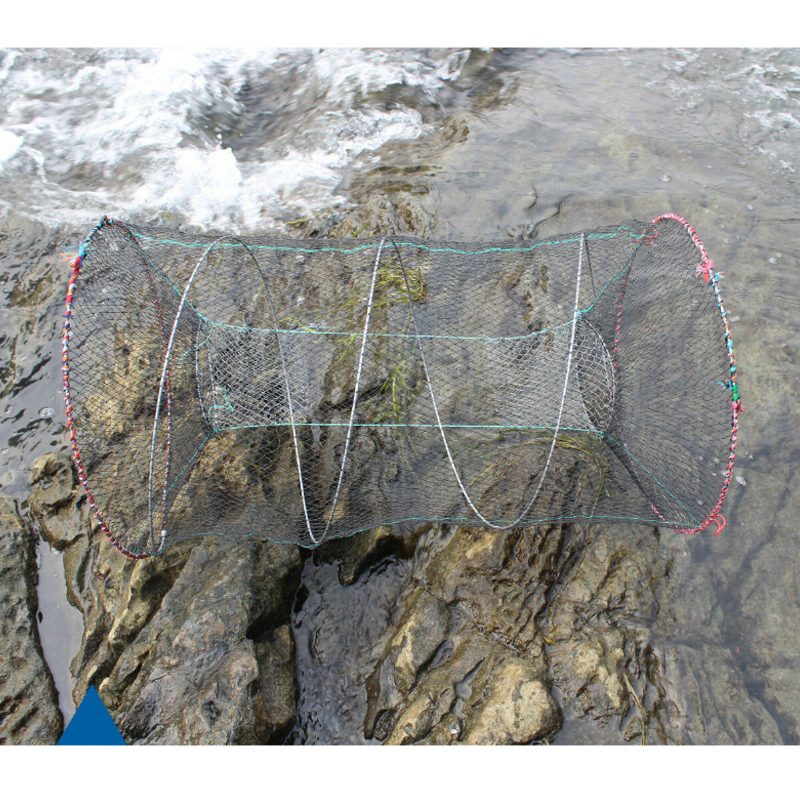 Priemer 25-50 cm Skladacia Rybárska Sieť Klietka Kraby Ryby Crawdad Pasca Na Návnadu Na Krevety Hodené Puzdro Na Namáčanie Rybárske Náradie