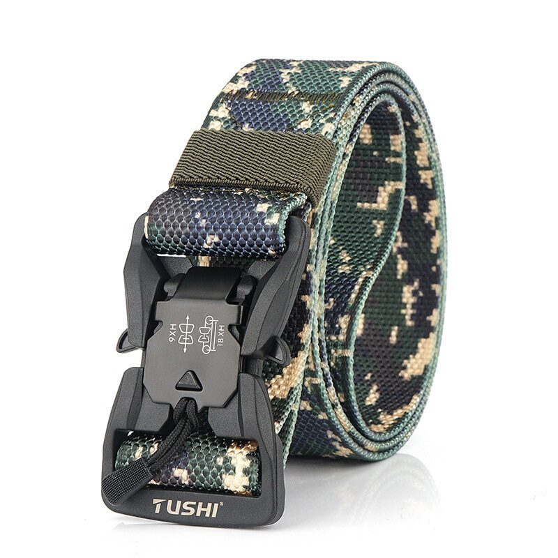 Tushi cm9s 125cm Magnetická Pracka Heavy Duty Taktický Opasok Kamuflážny Nylonový Bedrový S Rýchlym Odopínaním