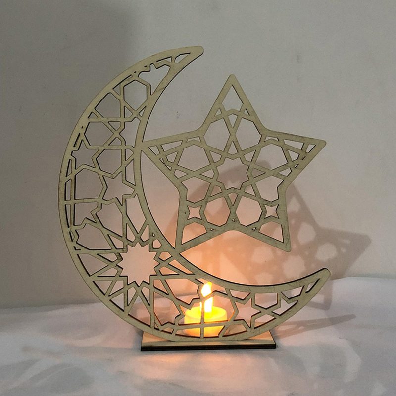 3 Typy Dekorácie Mesiaca Eid Mubarak Drevená Islamská Mešita Prívesok S Plaketou Ramadánové