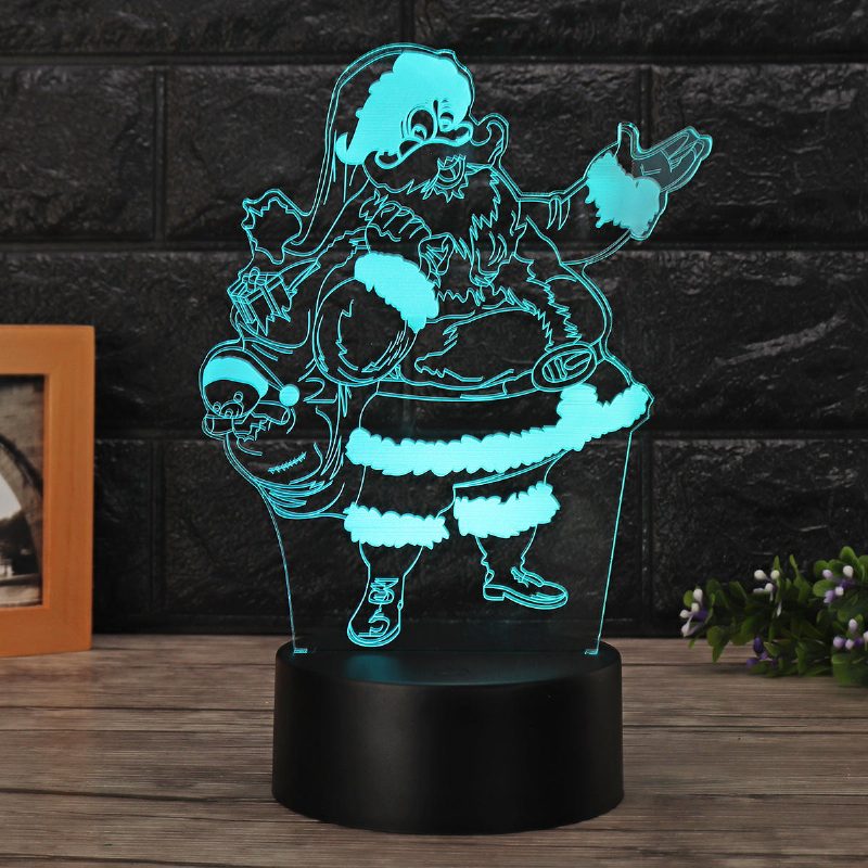 Vianočná 3d Led Nočná Dotyková Led Lampa Meniaca Farbu Illusion Usb Light