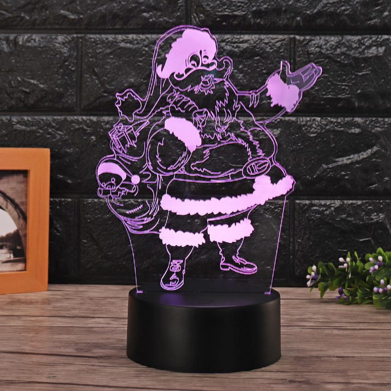 Vianočná 3d Led Nočná Dotyková Led Lampa Meniaca Farbu Illusion Usb Light