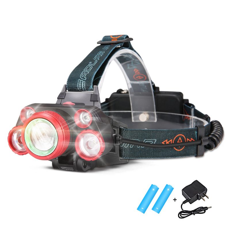 1000lm 5 Led Svetlomet 5 Režimov Nastaviteľná Baterka Ipx6 Vodotesná Nabíjateľná Pracovná Lampa Vonkajšie Kempovanie Cyklistika