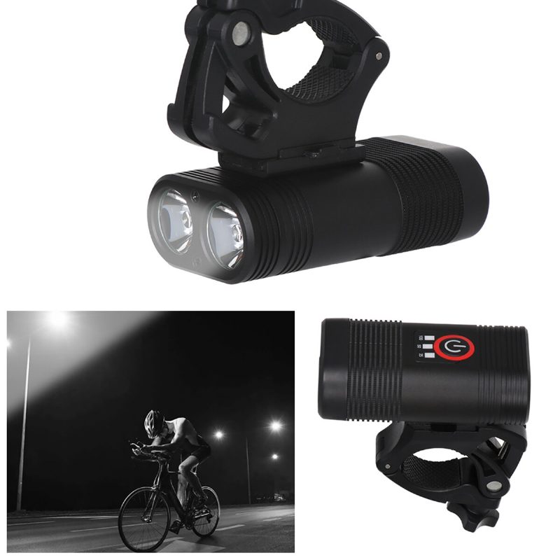 3000 Lm Dvojité Led Nabíjacie Svetlo Na Bicykel Na Typu C Lampa + Otočná Svetlomet