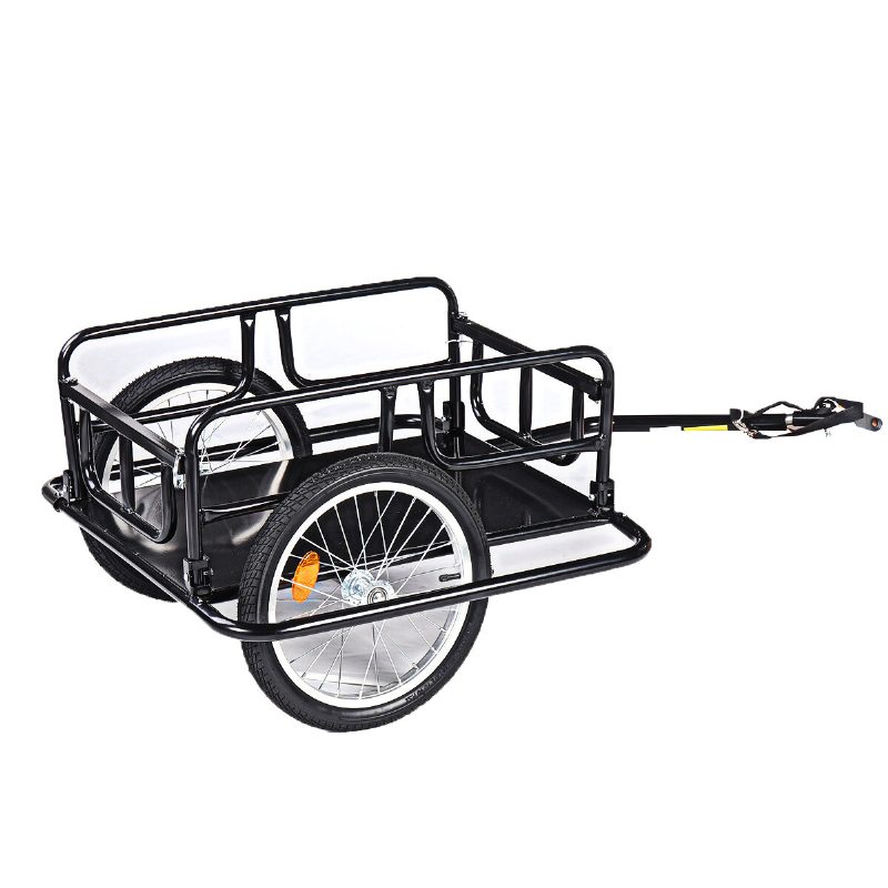 50 Kg Skladací Príves Na Bicykle 2-kolesový Nosič Transport Batožina Stolička Kočík Úložný Vozík Bicykel Náklad Fúrik Ručný Maximálne Zaťaženie 110 Lbs