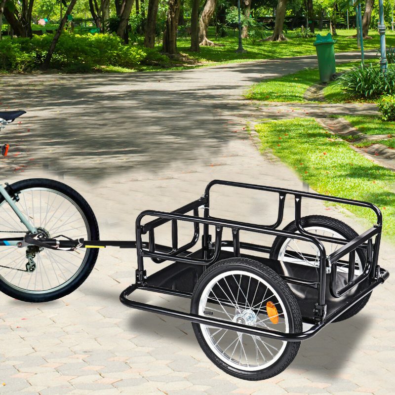 50 Kg Skladací Príves Na Bicykle 2-kolesový Nosič Transport Batožina Stolička Kočík Úložný Vozík Bicykel Náklad Fúrik Ručný Maximálne Zaťaženie 110 Lbs
