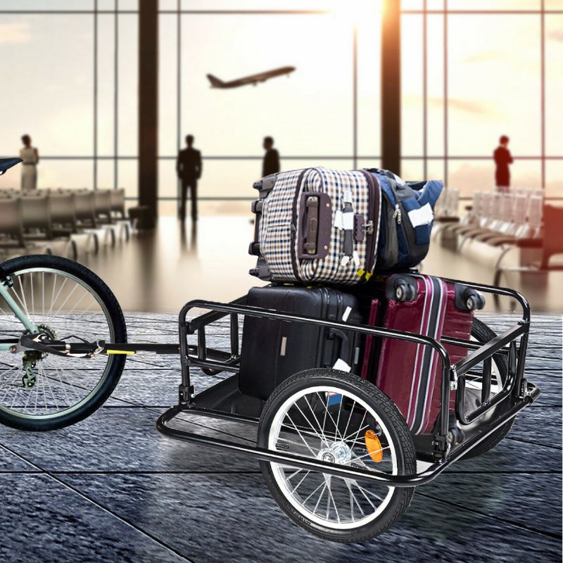 50 Kg Skladací Príves Na Bicykle 2-kolesový Nosič Transport Batožina Stolička Kočík Úložný Vozík Bicykel Náklad Fúrik Ručný Maximálne Zaťaženie 110 Lbs